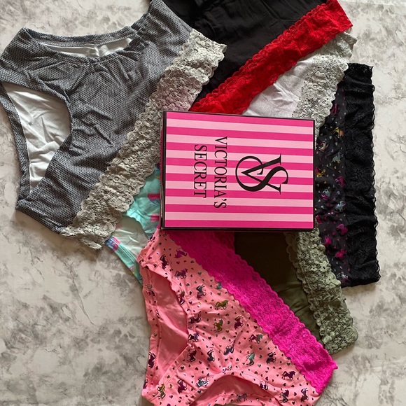 New Victoria's Secret Hiphugger Hipster All Over Lace Panty Box Lot Of 7 - Picture 10 of 16